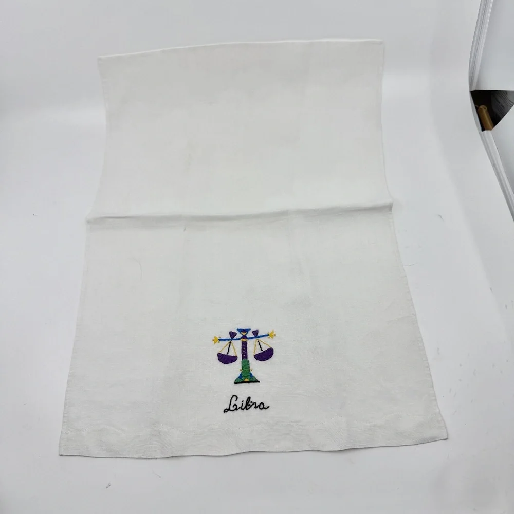 Vintage Hand Embroidered Libra Madeira Fingertip Towel